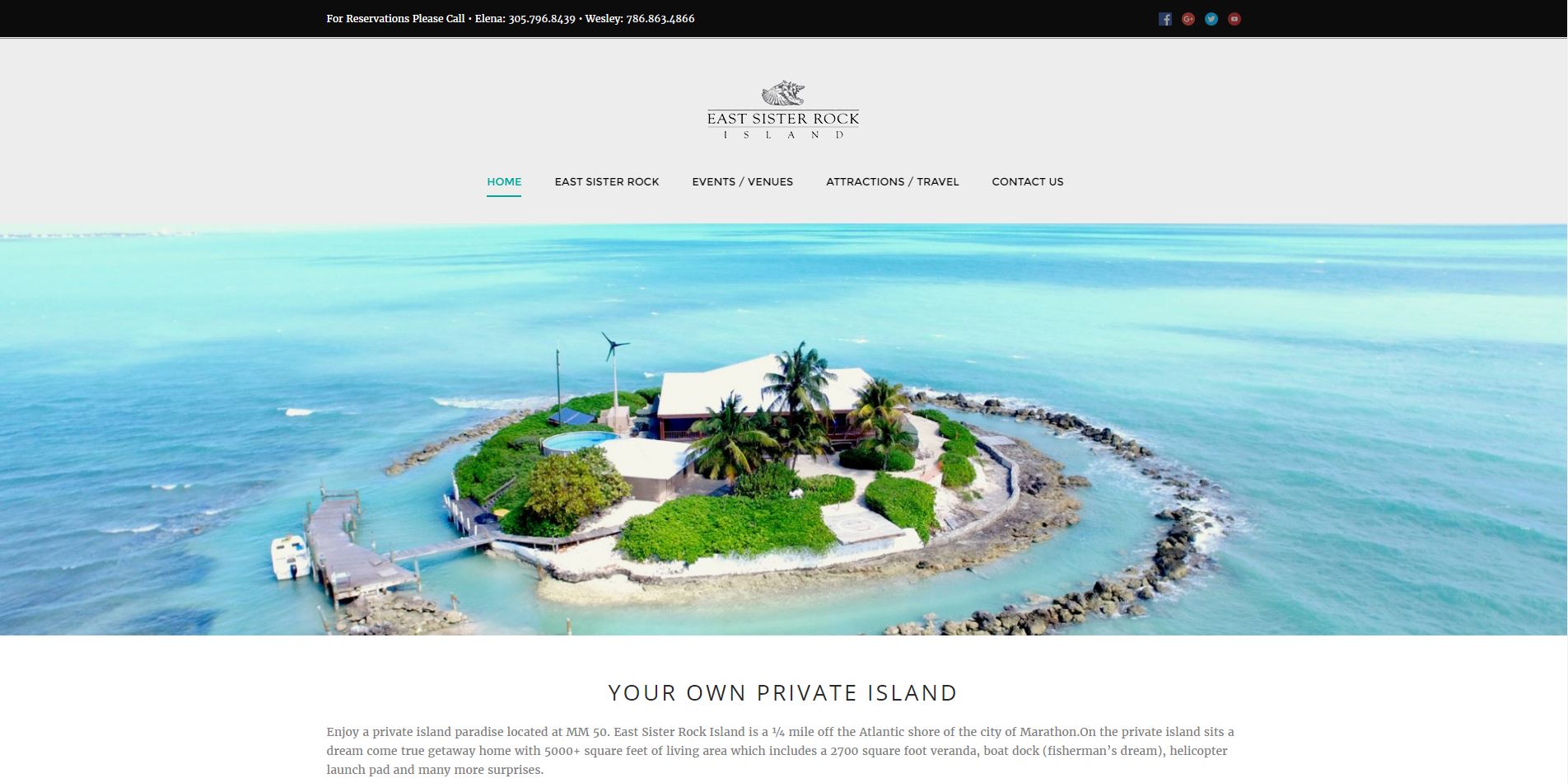 Florida Island website presentation
