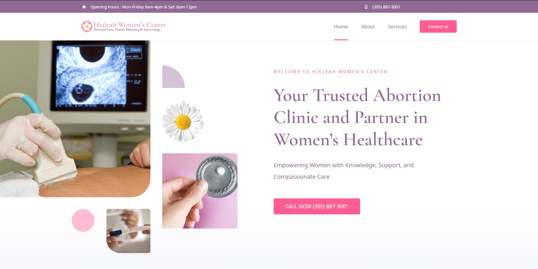 Hialeah Women Center website presentation